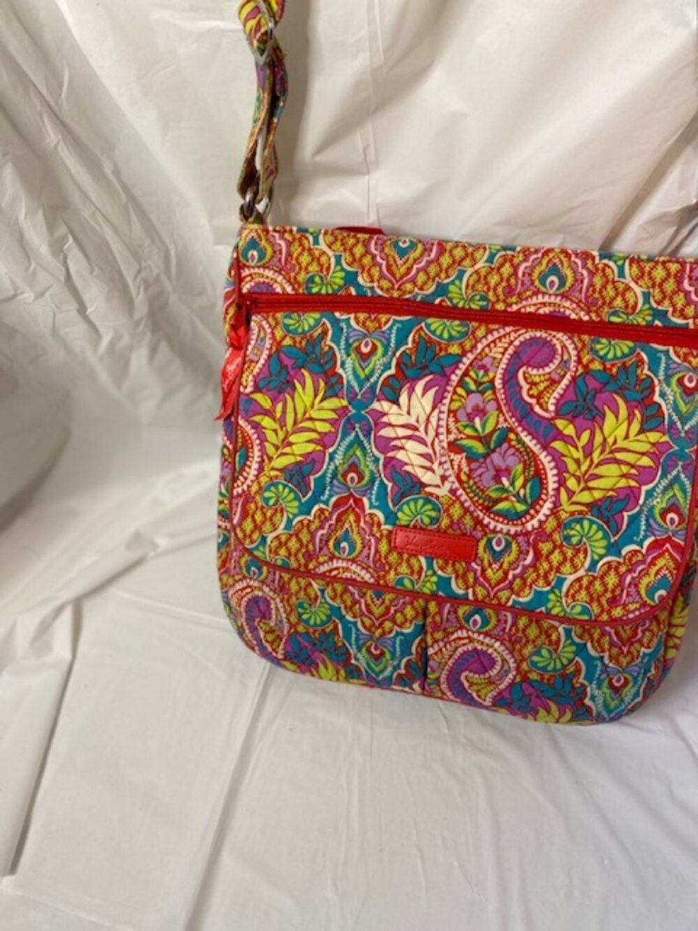 Vera Bradley "Paisley in Paradise" Triple Zip Hipster Crossbody Bag